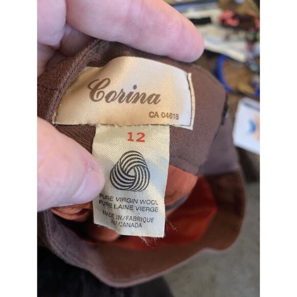 Vintage 60s Brown 100% Wool Pencil Skirt Made In Canada 30” Waist Office Siren - Picture 7 of 10